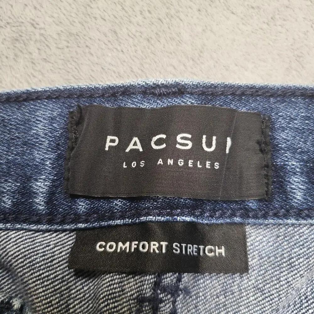 PacSun Jeans Mens 33x30 Blue Stacked Skinny Extra-Slim Distressed Stretch